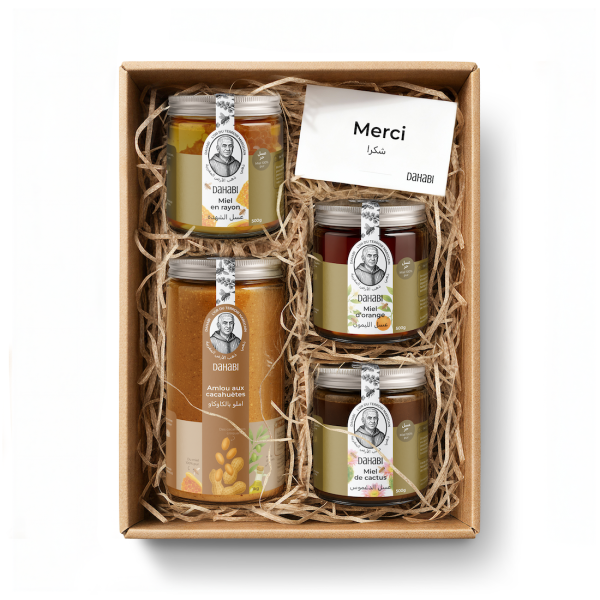 Coffret cadeau de miel et amlou