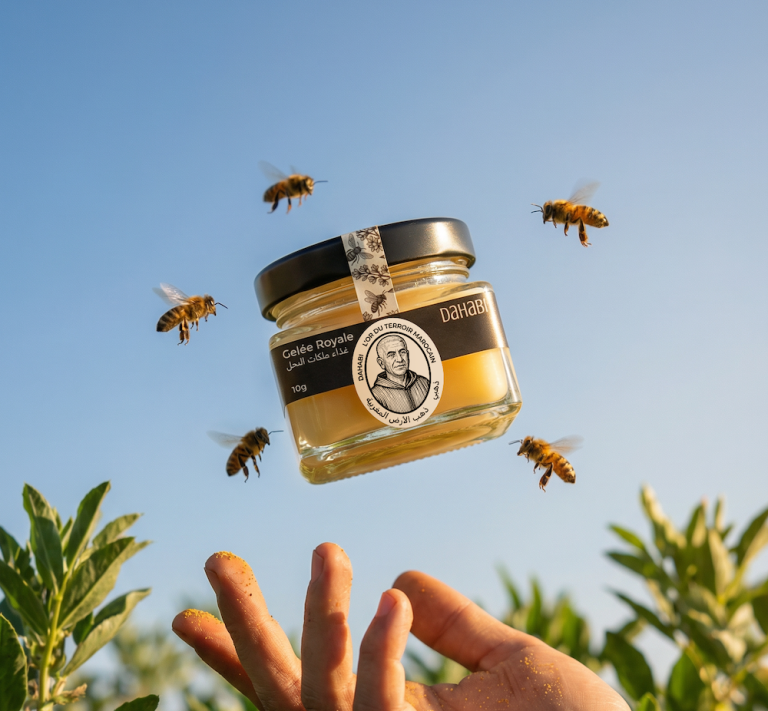 Gelée royale fraîche Dahabi et abeilles